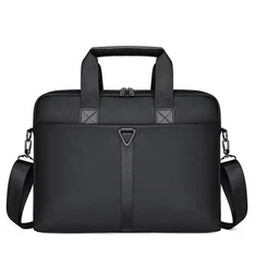 Borsa per laptop in pelle nera
